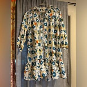 Floral Print Ruffle Hem Dress